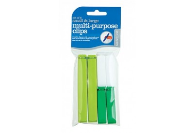 Kitchen Craft Small & Large Reusable Multi-Purpose Clips (set of 6)